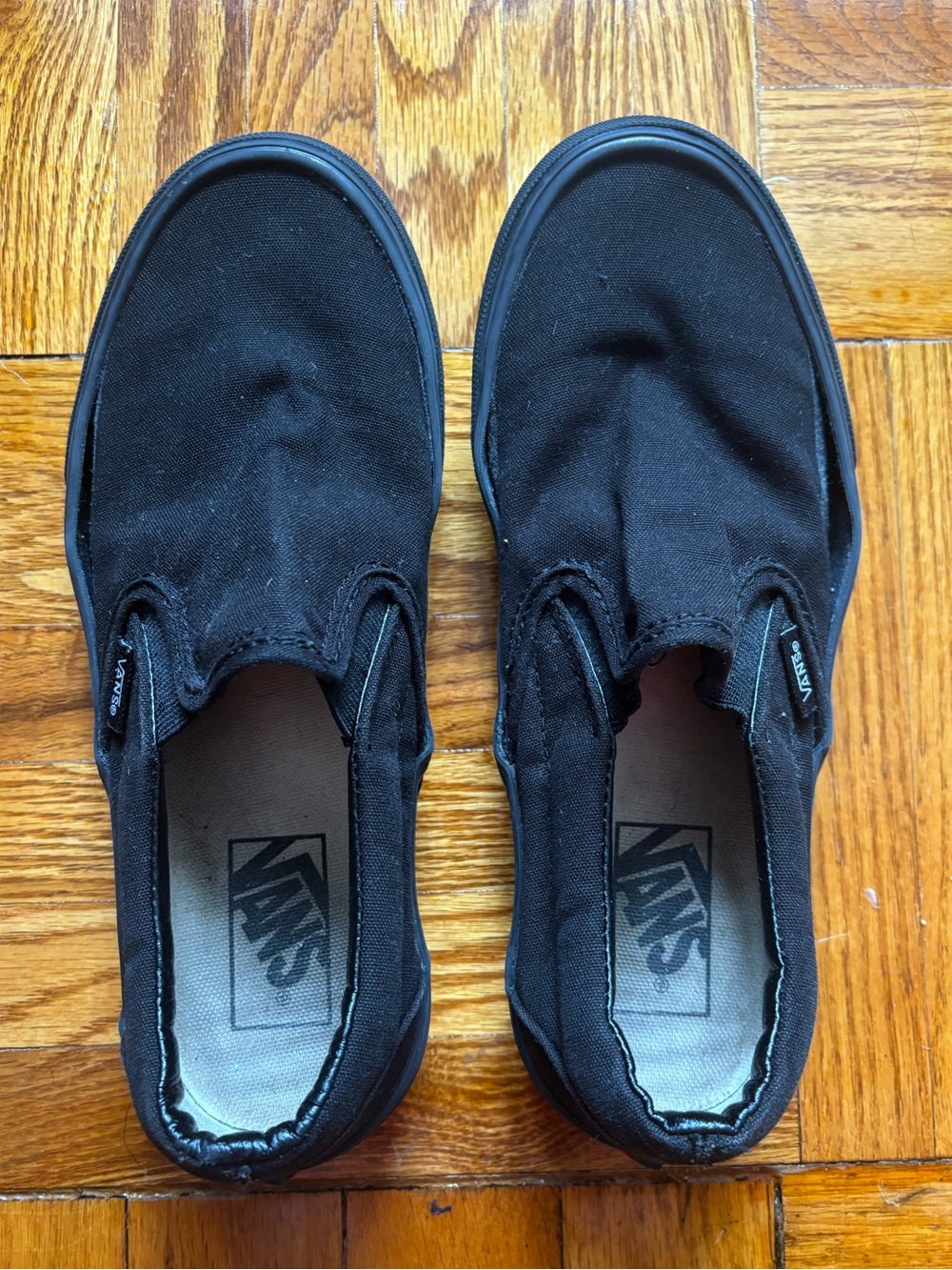 Vans Classic Slip-On Sneakers - All Black / Monochrome - Size 8
